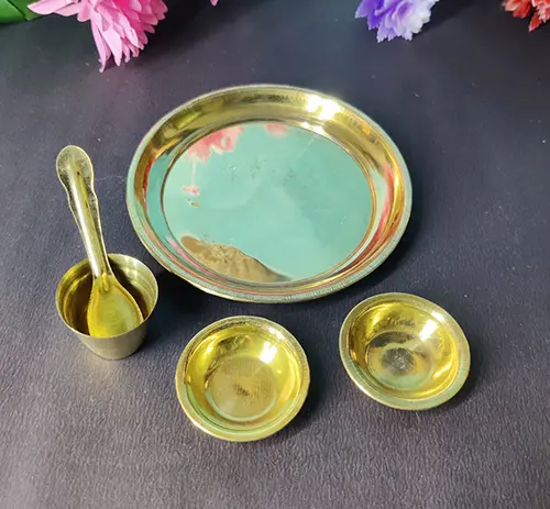 small size brass pooja plate by kartbux